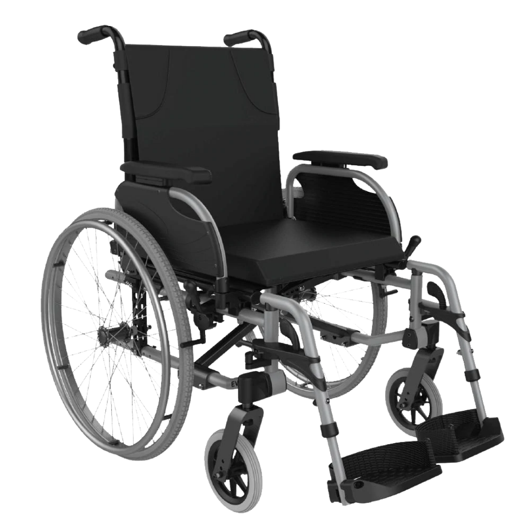 Aspire Evoke 2 HD Wheelchair with 570mm and 610mm seat widths, designed for heavy-duty mobility and everyday comfort.