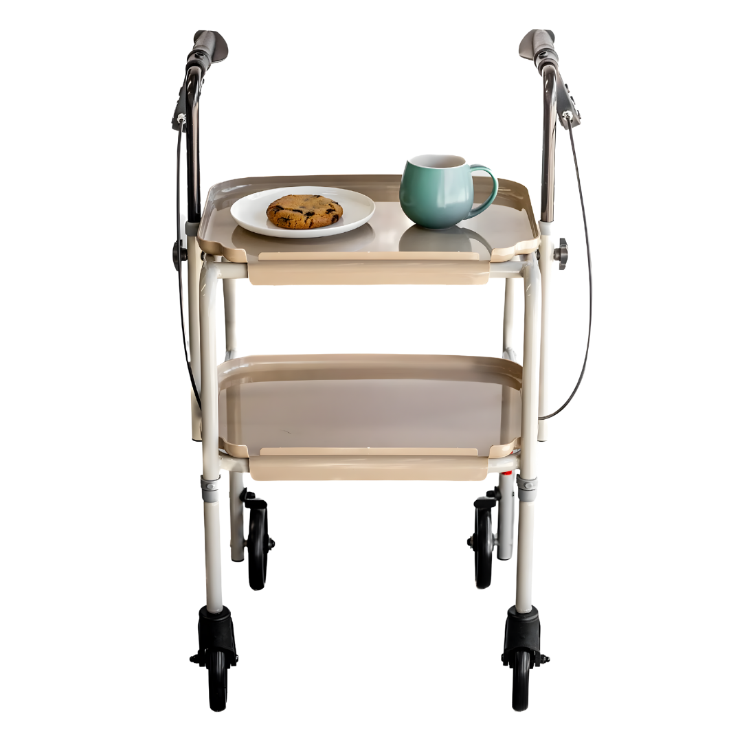 Aspire Meal Tray Walker Standard variant with integrated tray for safe meal transport, designed to support independence for older adults and carers.