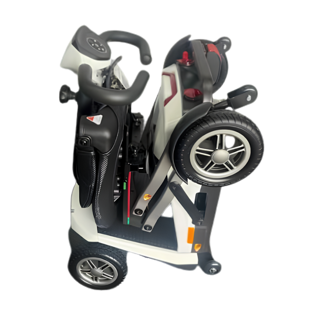 Compact Aspire Mini manual-folding mobility scooter with LED lights, lithium battery, and portable design for safe, everyday independence.