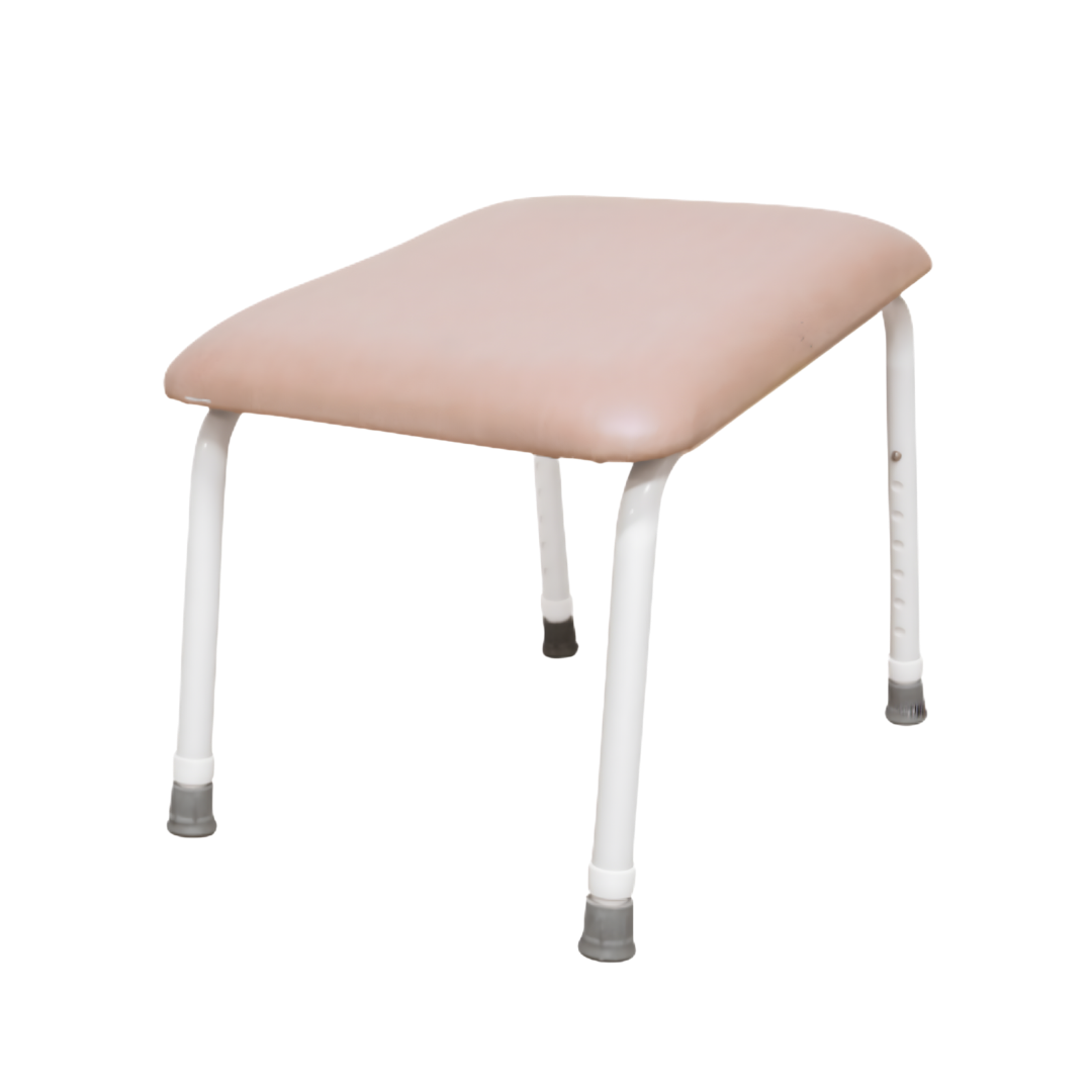 Aspire Padded Footrest in Slate and Champagne, designed for ergonomic leg support and comfort in aged care, rehabilitation, and home environments.