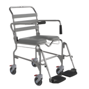 Aspire Shower Commode Sliding Footplate Self Propelled 440mm variant provides safe, adjustable foot support for showering and toileting comfort.