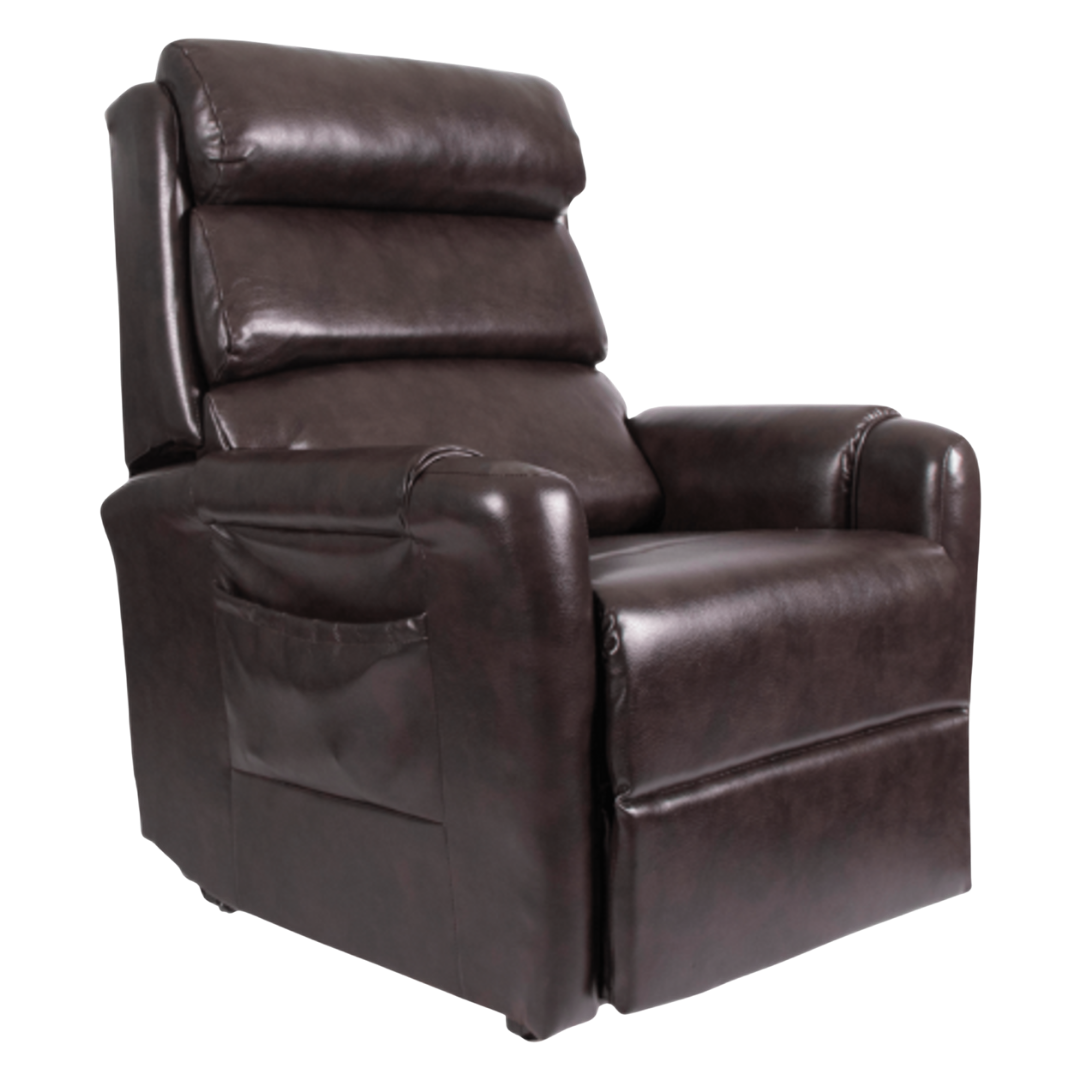 Aspire Signature 2 Dual Action Lift Recliner Chair in large size, available in mink, lagoon, and heritage vinyl finishes for comfort and safe mobility support.