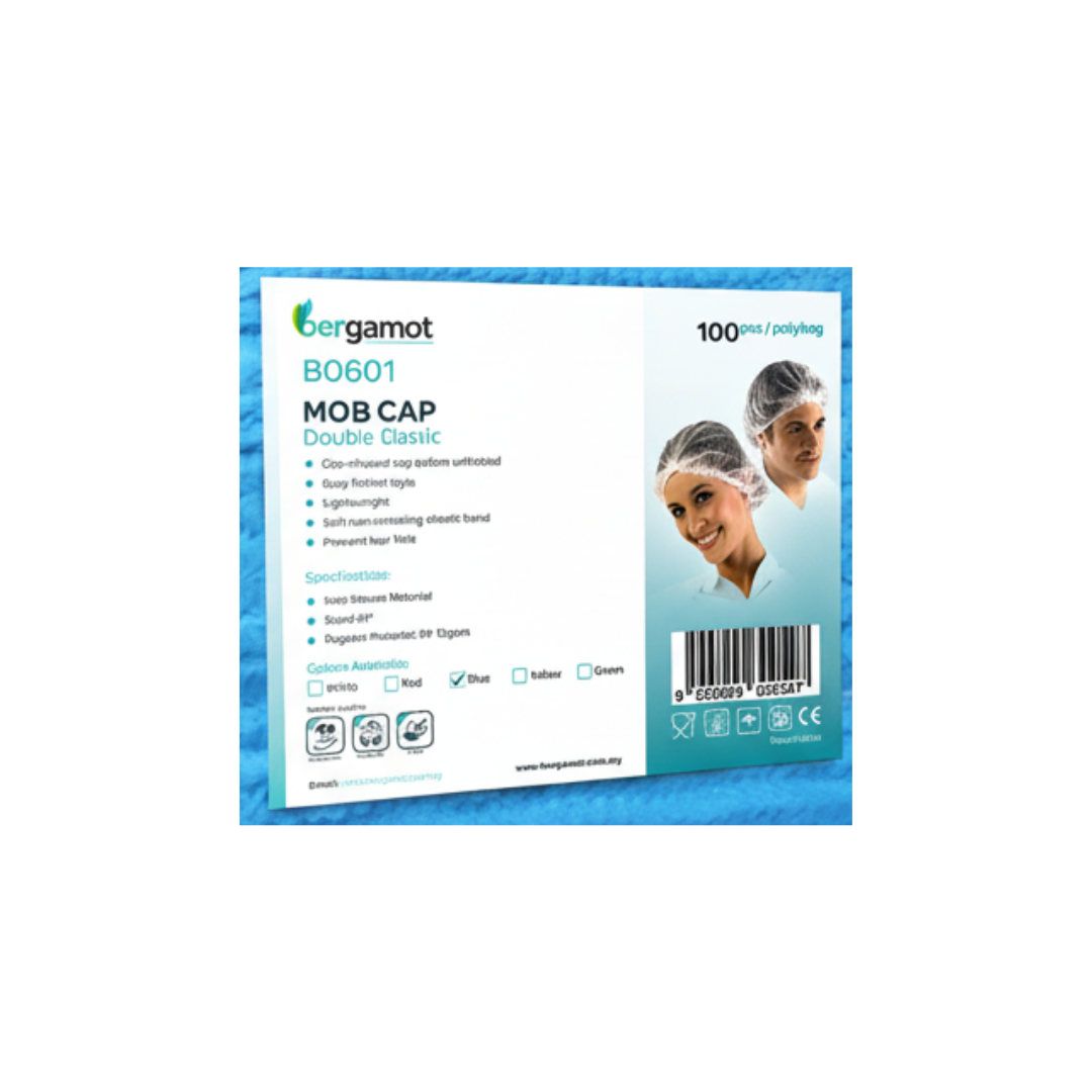 Bergamot Disposable Hair Net – Lightweight mob cap with soft elastic band for hygiene in food and healthcare settings