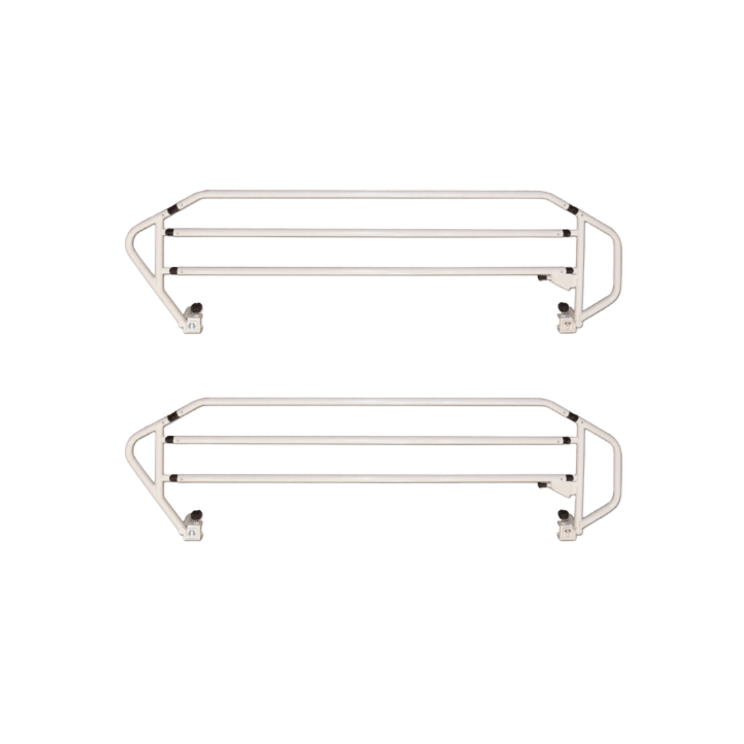 BetterLiving Community Bed Side Rail accessory with fold-down functionality and powder-coated finish, designed for fall prevention and user safety in aged care and home care settings.