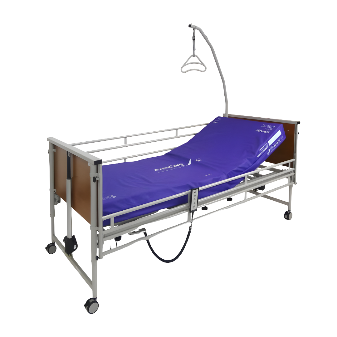 BetterLiving Community Bed Side Rail accessory with fold-down functionality and powder-coated finish, designed for fall prevention and user safety in aged care and home care settings.