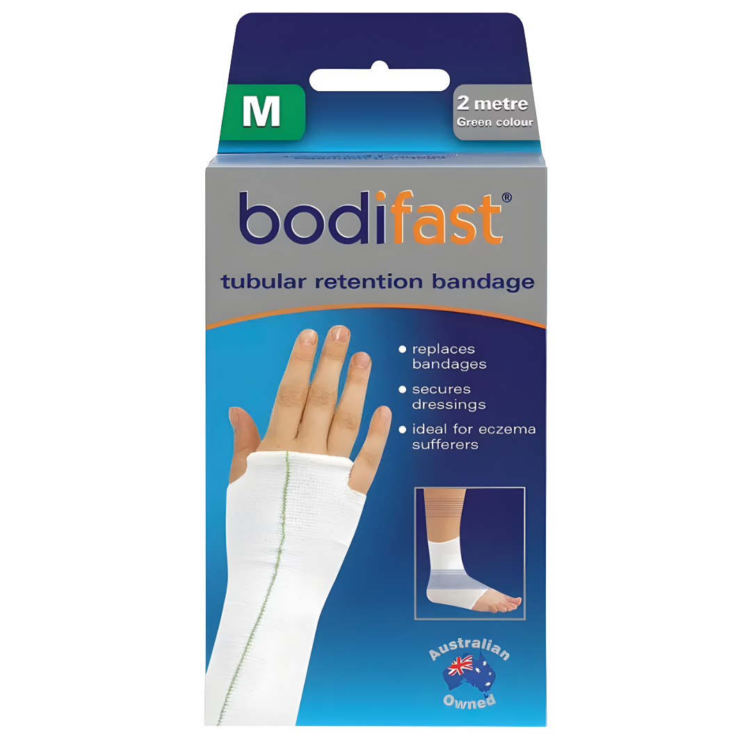 Bodifast Tubular Retention Bandage – soft tubular bandage in multiple colour-coded sizes for secure dressing support.
