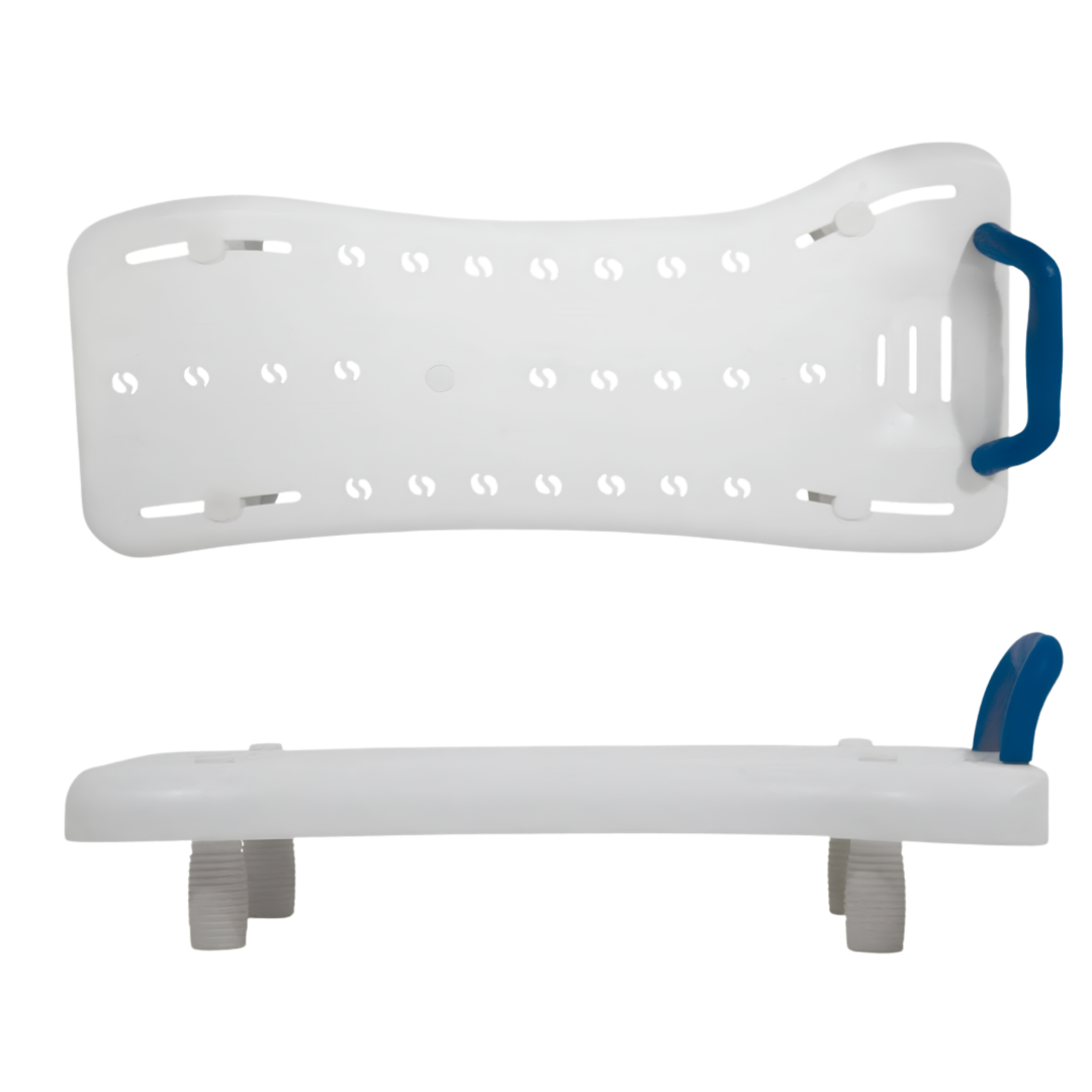 Breezy Everyday adjustable bath board, durable lightweight design, width adjustable fittings, stable seating surface, supports safe bathing and independence.