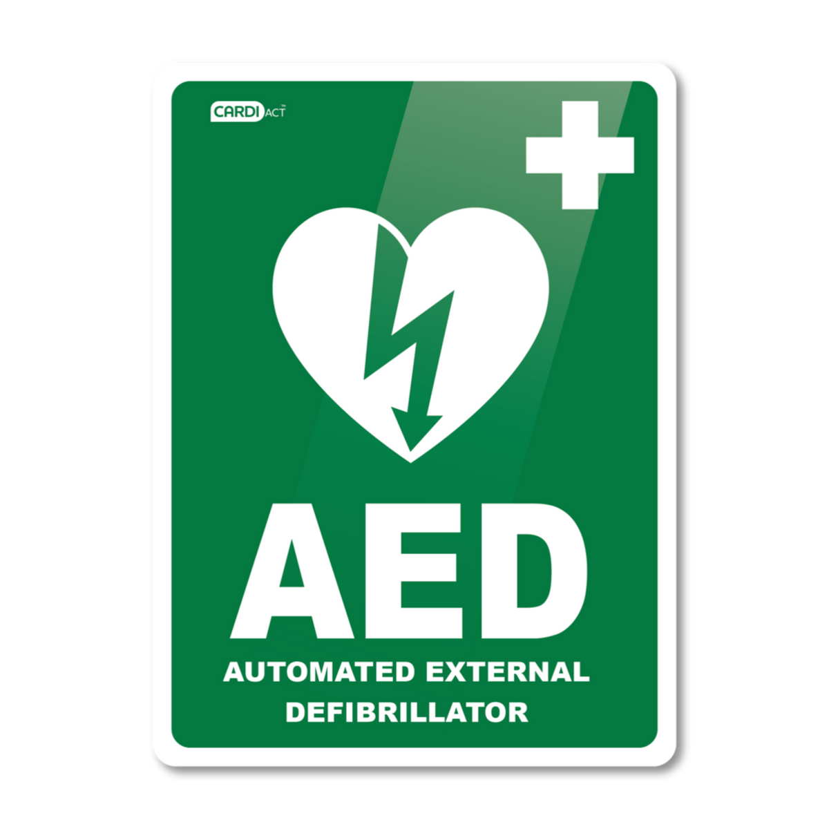 CardiAct Poly AED Sign 22.5 x 30cm