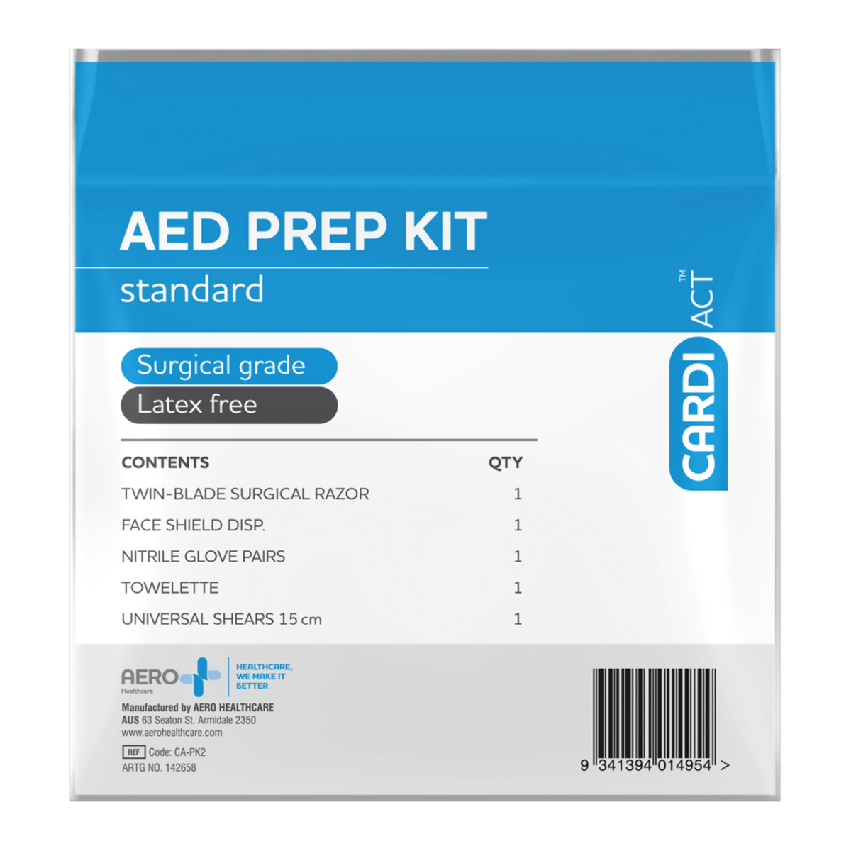 CardiAct AED Basic Prep Kit 12.5 x 20.5cm