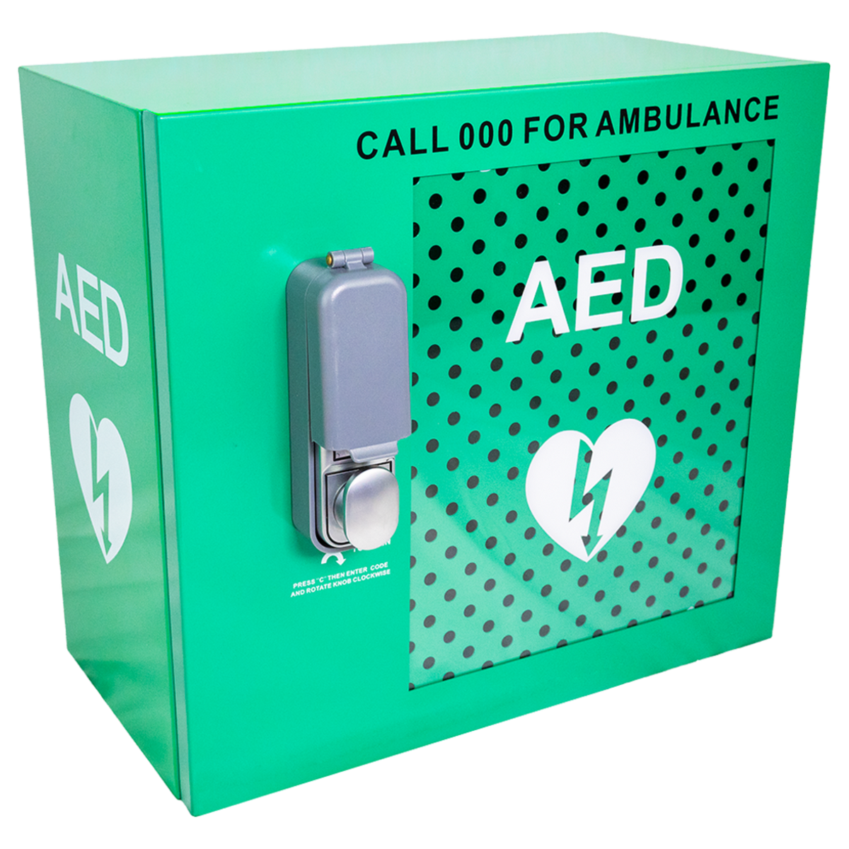CardiAct Alarmed Outdoor AED Cabinet with Lock 48 x 47 x 31cm