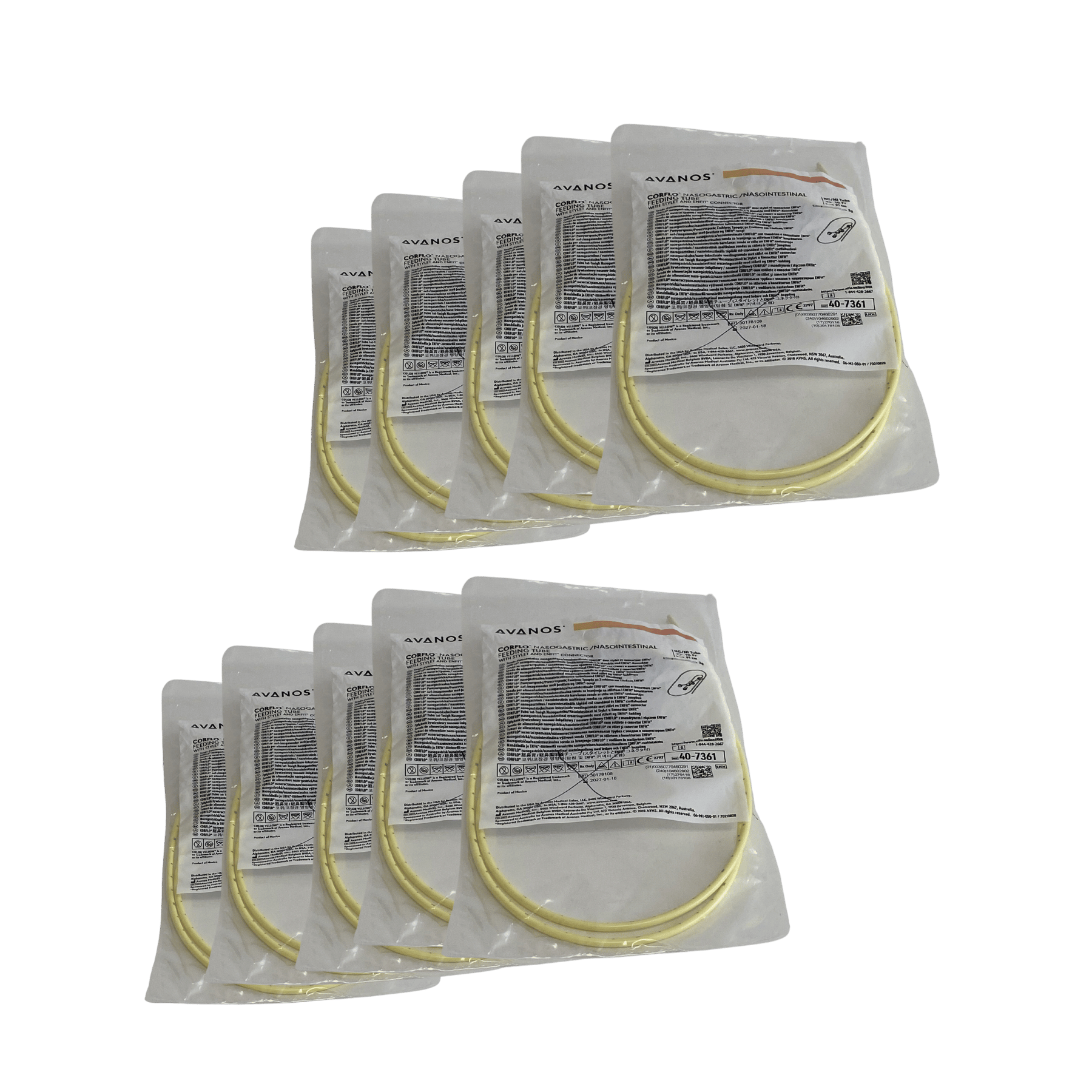 CORFLO 10Fr 91cm Ultra Nasogastric Feeding Tube — 3g Weighted ENFit with Stylet (Avanos) 