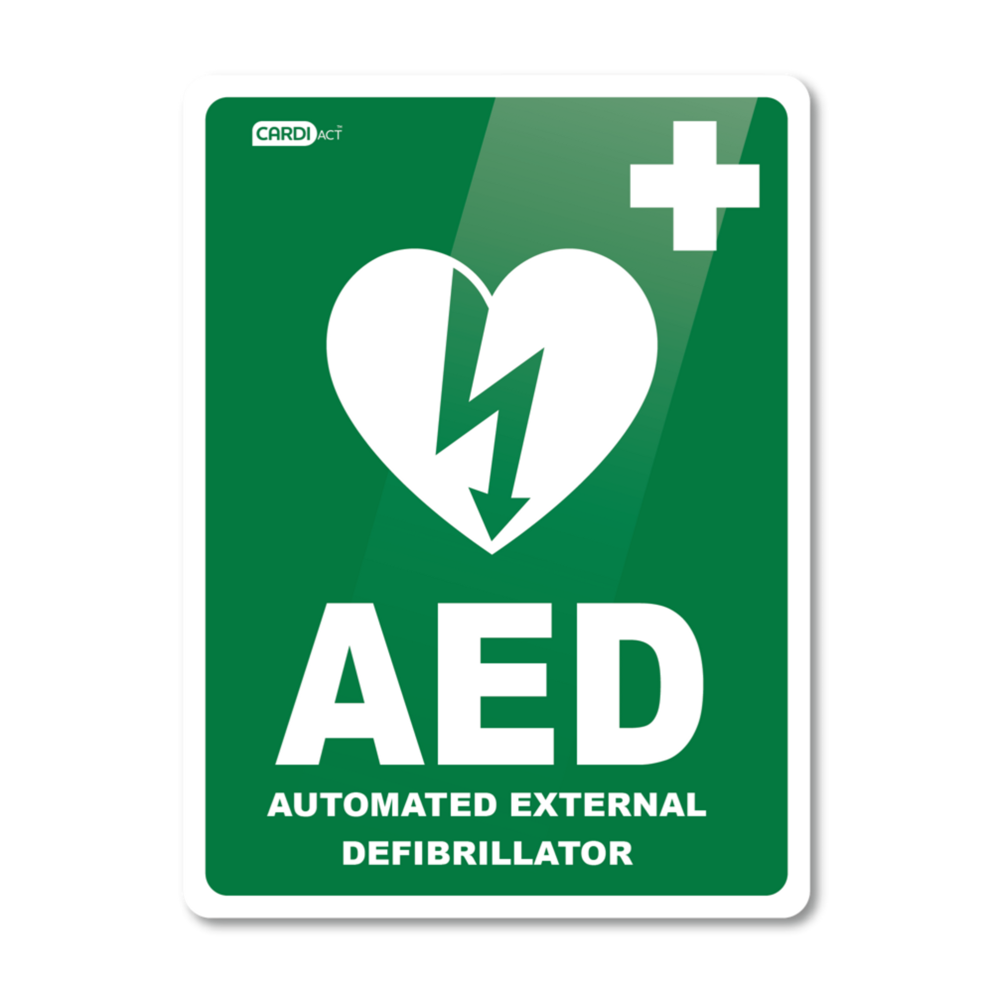 Cardiact Poly Aed Sign 22.5 X 30Cm Signage