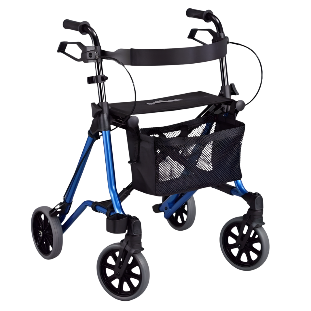 Care Quip Side Fold Coopers Adult Walking Frame with fixed wheels offers stable, foldable mobility support for adults in aged care and daily living.