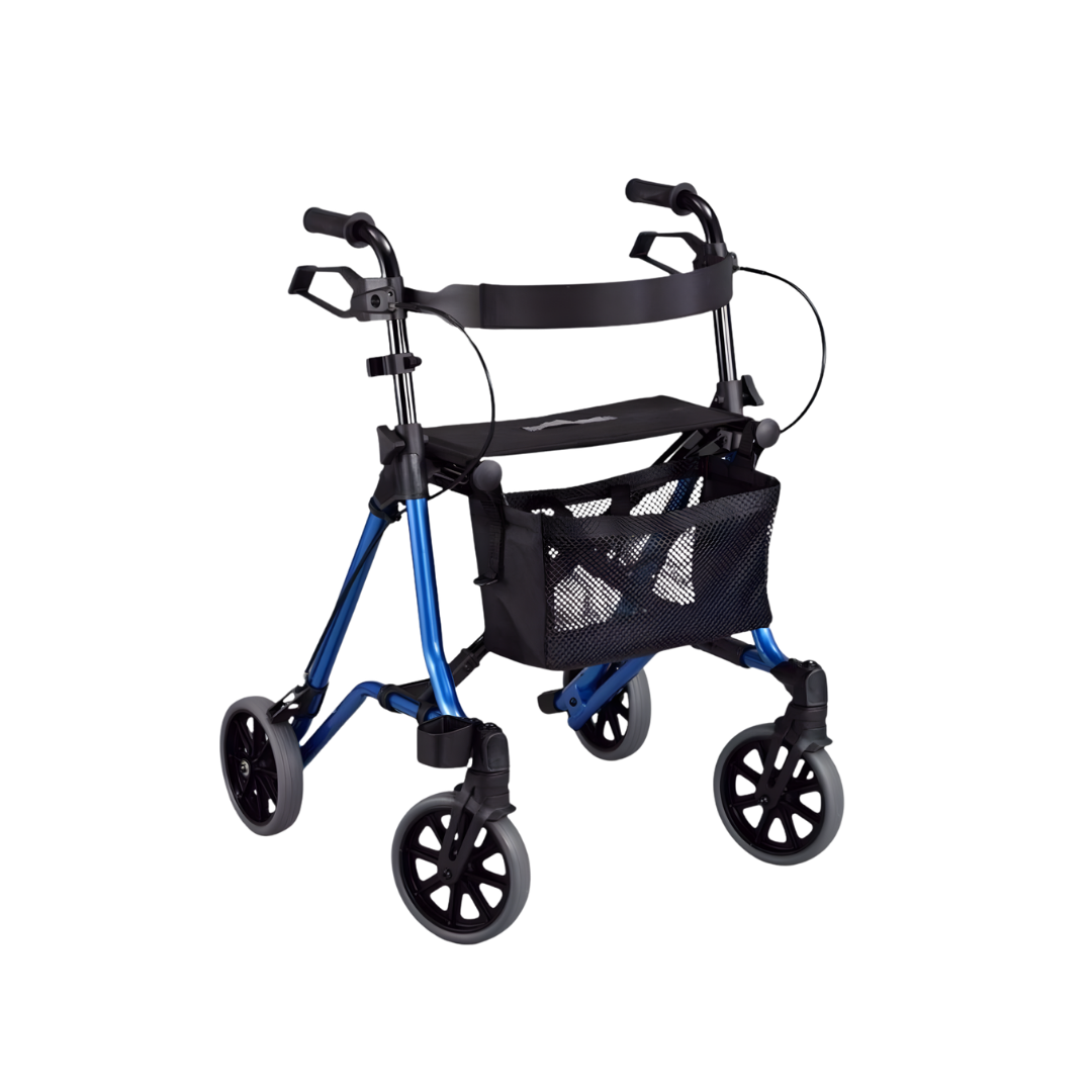 Care Quip Side Fold Coopers Adult Walking Frame with fixed wheels offers stable, foldable mobility support for adults in aged care and daily living.