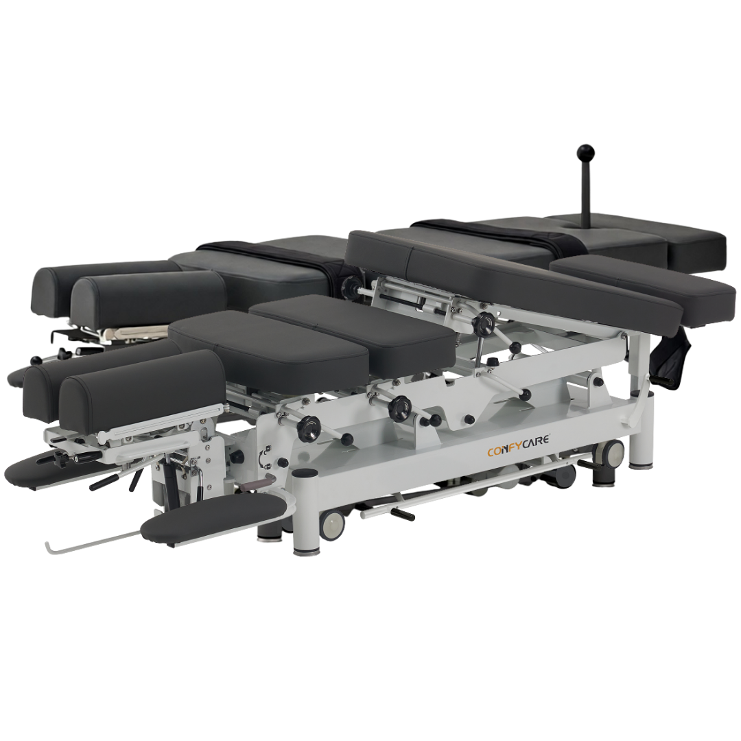 Chiropractic Table PRO Series available in Black and Navy Blue variants, designed for professional chiropractic care with ergonomic and durable support.