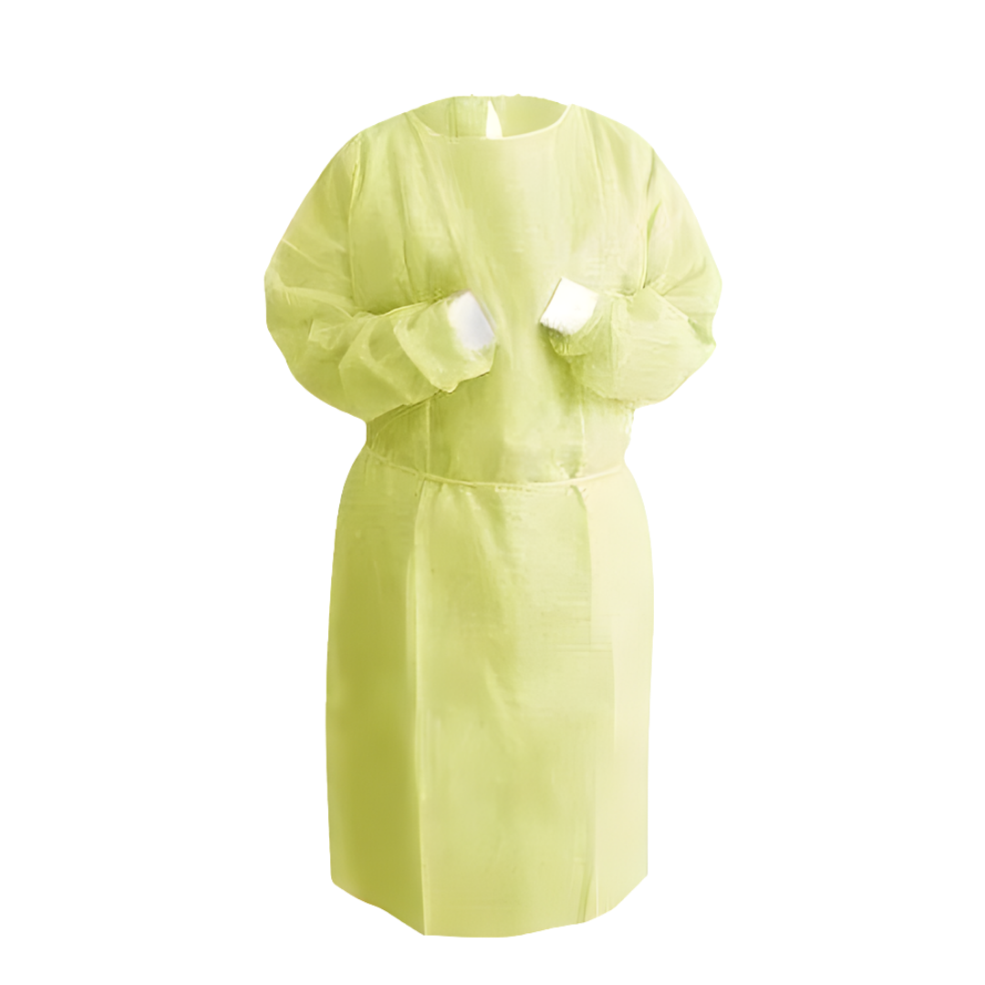 Clinical Level 3 AAMI Non-Sterile Impervious Isolation Gown Oversize with elastic cuffs, providing secure infection control protection for healthcare use.