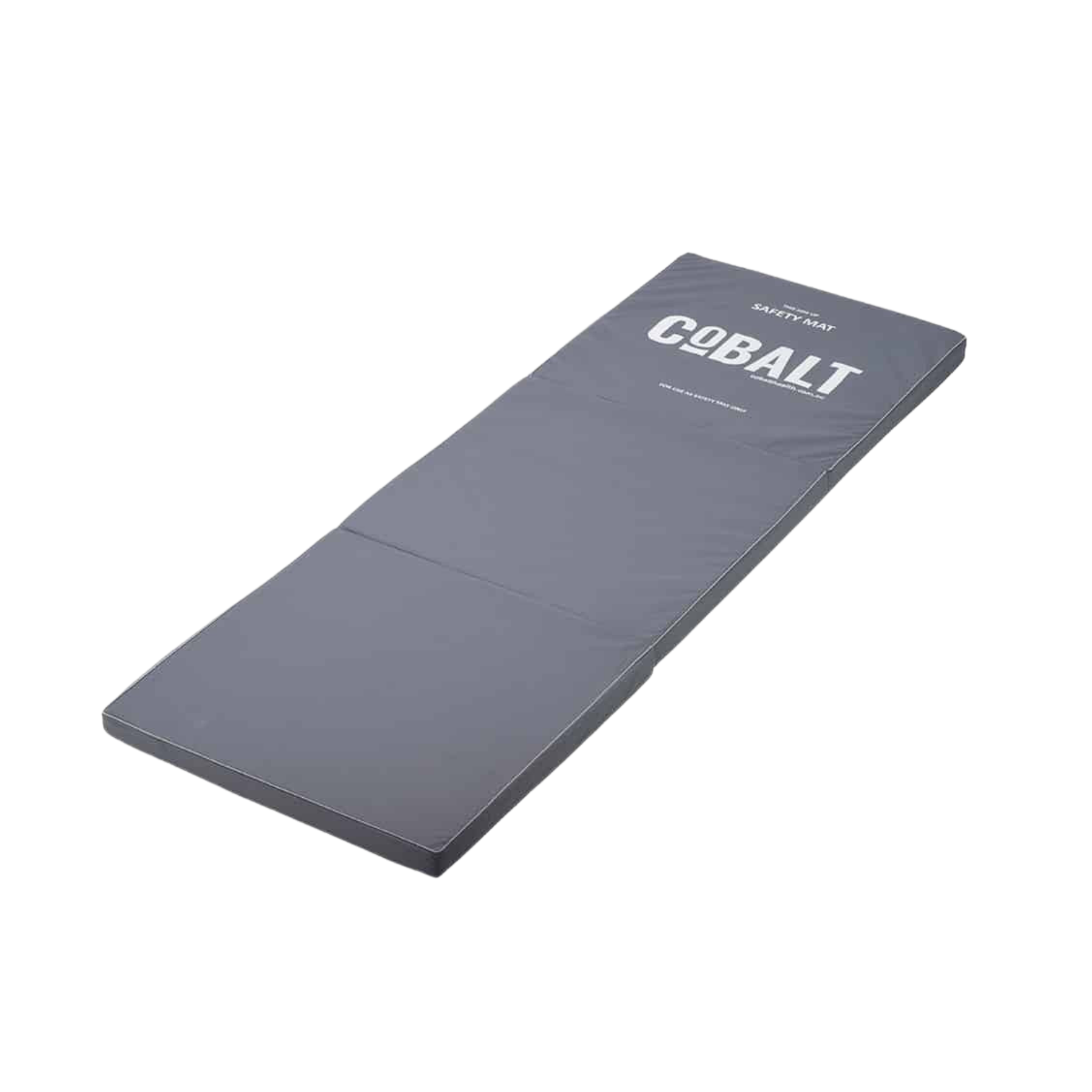 Dark gray Cobalt folding safety crash mat for bed fall prevention, shown unfolded on a plain background.