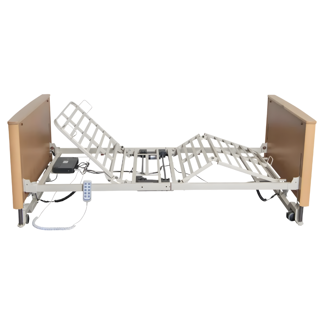 Cobalt Floorline Bed offers ultra‑low height positioning for fall prevention and safe care. Available in Single and King Single sizes for home and facility environments.