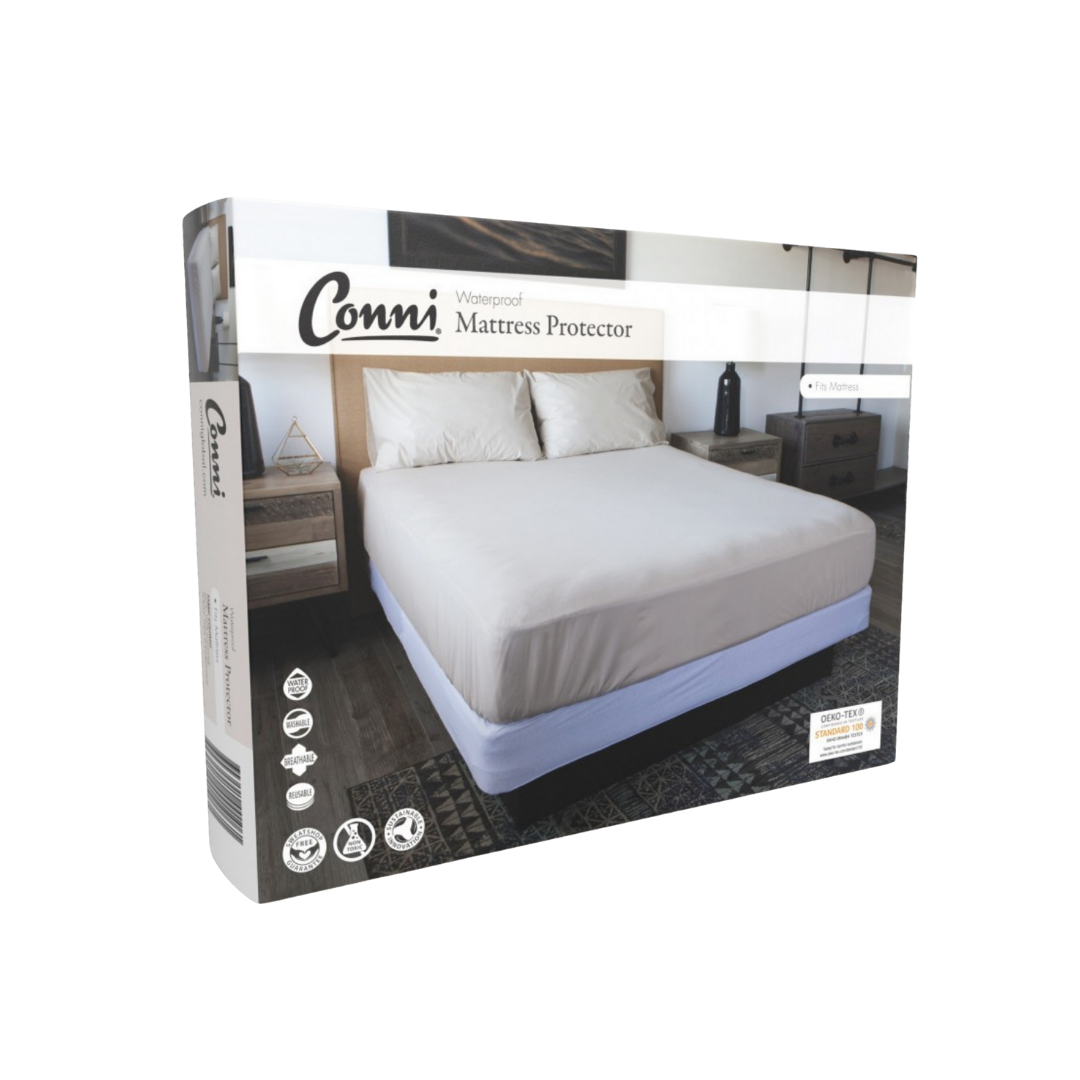 Conni Mattress Protector in Single, Double, King Single, Queen and King sizes provides discreet, washable waterproof bedding protection for comfort and dignity.