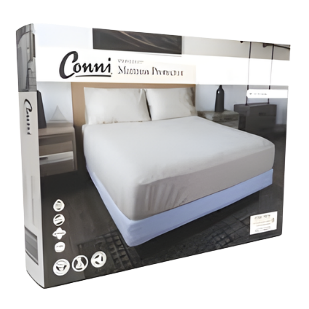 Conni Mattress Protector in Single, Double, King Single, Queen and King sizes offers discreet, washable waterproof bedding protection for comfort and dignity.