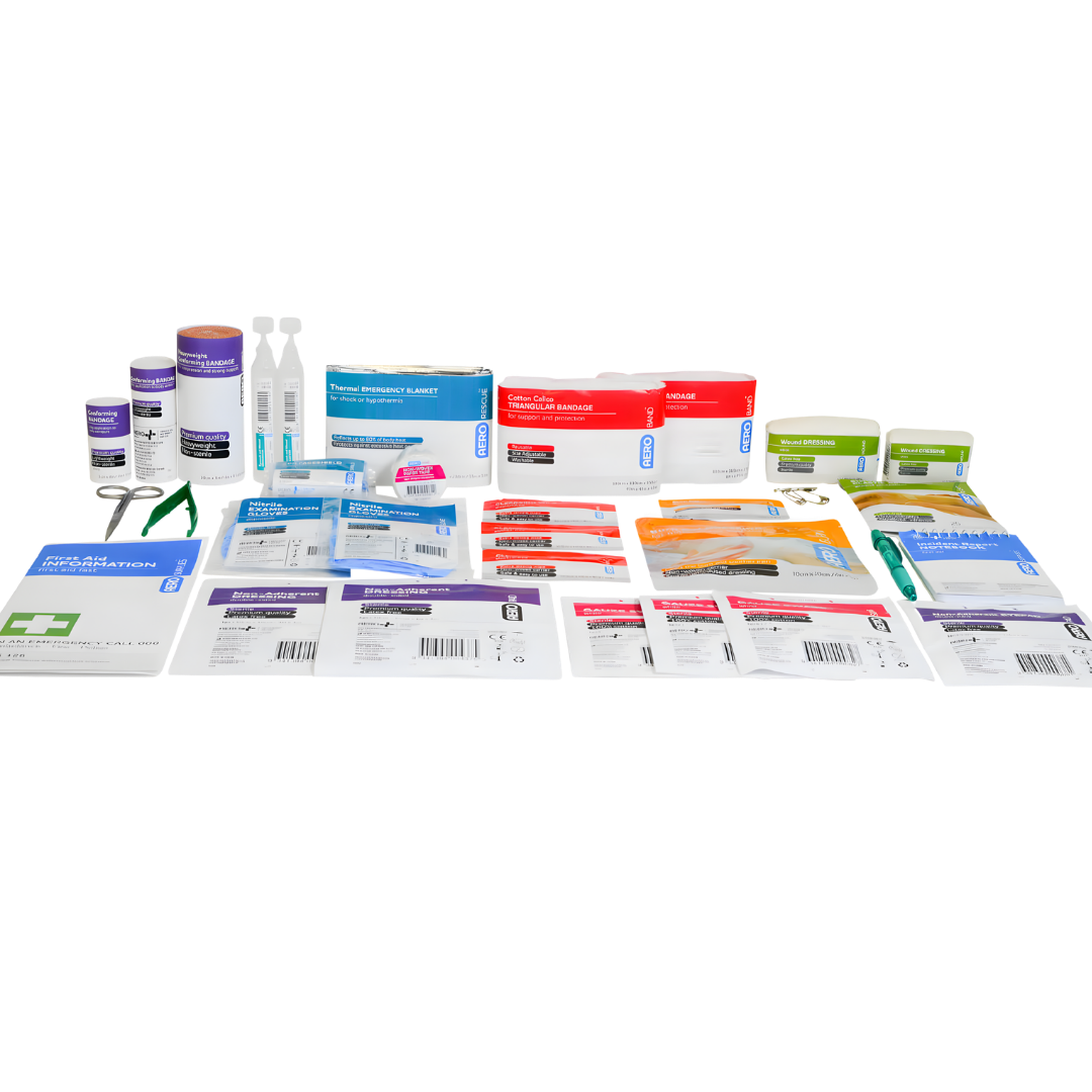 Defender 3 Series First Aid Kit Refill ensures workplace, home, and aged care safety with essential emergency supplies.
