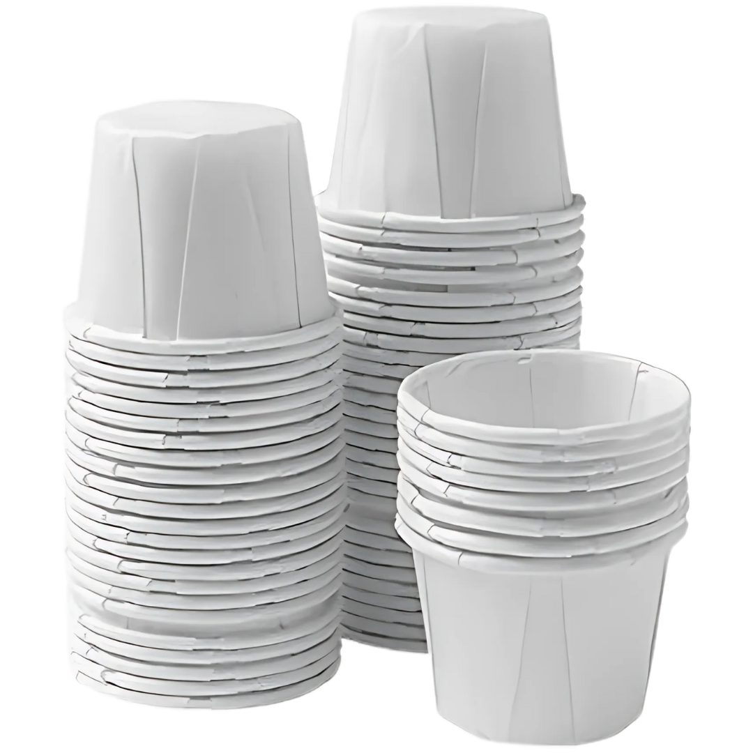 Biodegradable disposable paper pill cups for medication dispensing – eco-friendly, single-use design