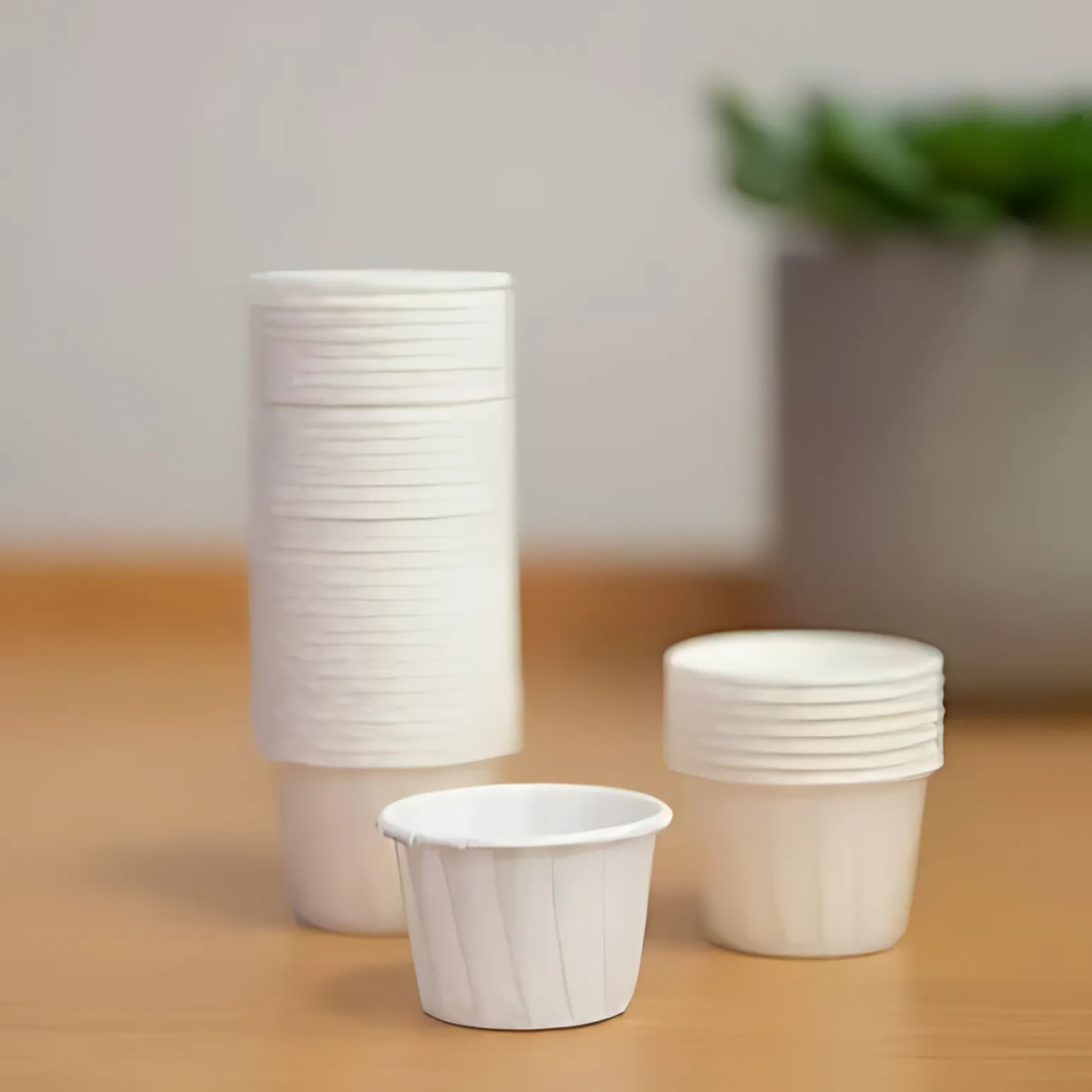 Biodegradable disposable paper pill cups for medication dispensing – eco-friendly, single-use design