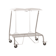 Double Linen Skip with durable frame, dual compartments and smooth mobility, ideal for hospitals, aged care and home care laundry management.
