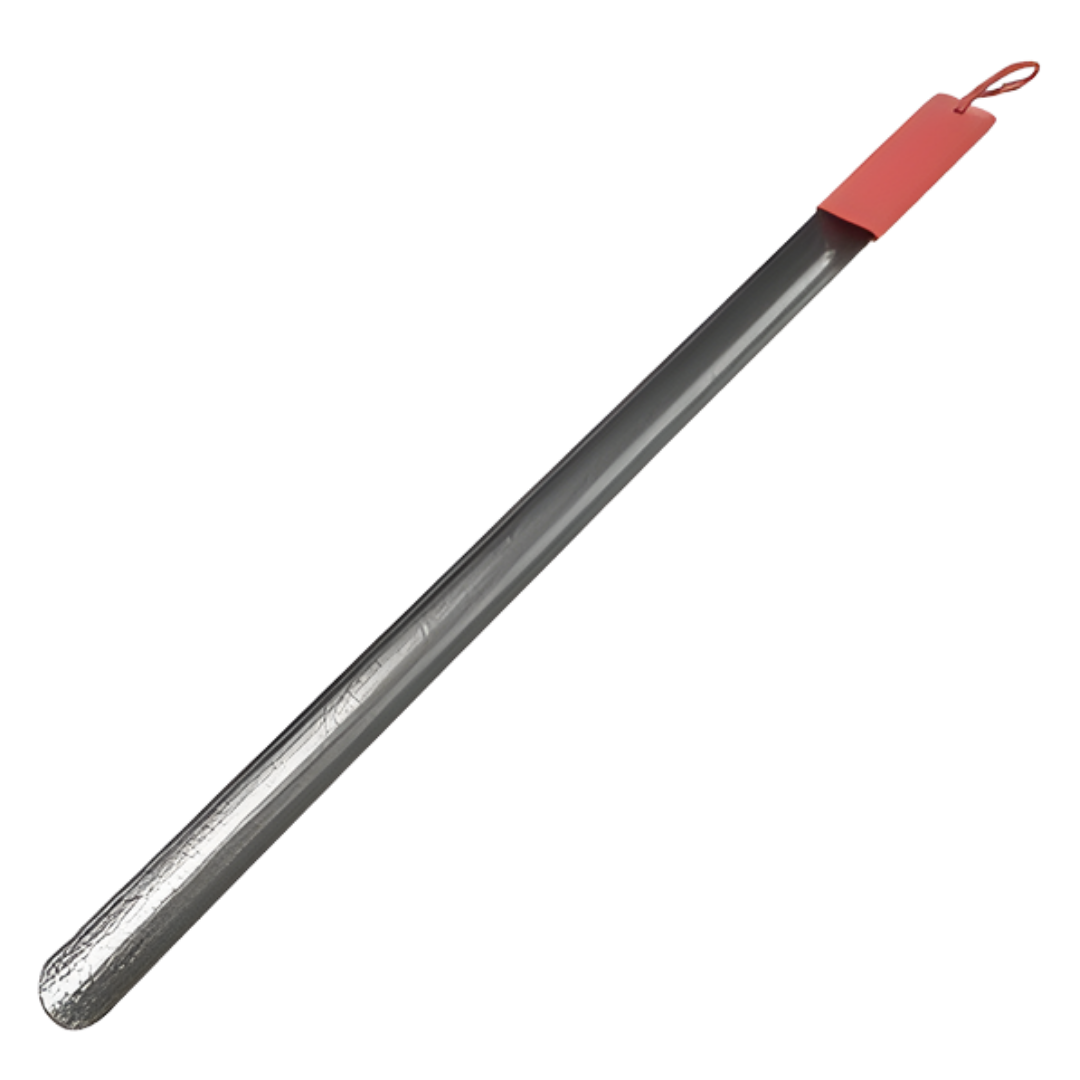 Dressing Shoehorn Steel with Rubber Grip designed to help users slide their foot into shoes easily, reducing bending and supporting safe, independent dressing.