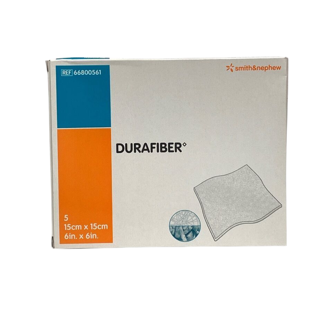 Durafiber Wound Dressing 15 × 15cm sterile absorbent hydrocolloid fibre dressing for wound care.