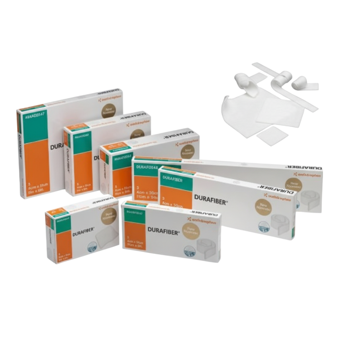 Durafiber Non-Woven Gelling Dressing 4cm x 10cm – Advanced absorbent dressing for moderate to heavy exudate wounds