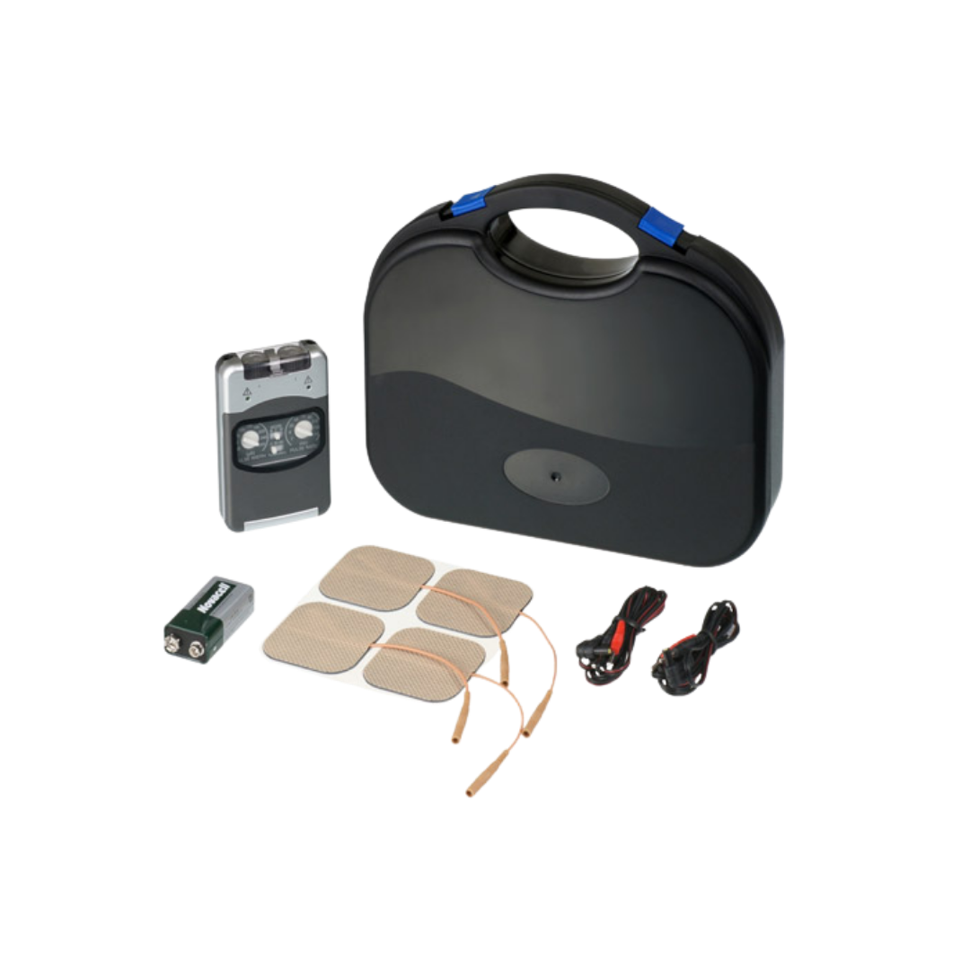 Electrotherapy – Analog TENS Machine by ILS Physio, a portable device used for transcutaneous electrical nerve stimulation.