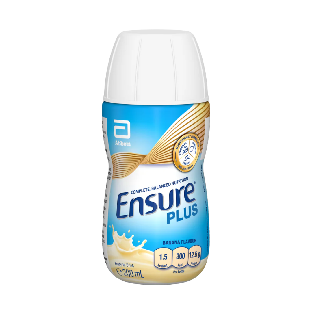 Ensure Plus 200ml nutritional drink bottle in Vanilla flavour – high-calorie, high-protein supplement for energy, recovery, and dietary support.