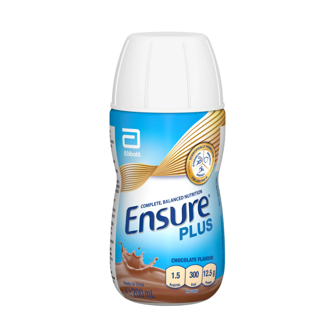 Ensure Plus 200ml nutritional drink bottle in Vanilla flavour – high-calorie, high-protein supplement for energy, recovery, and dietary support.