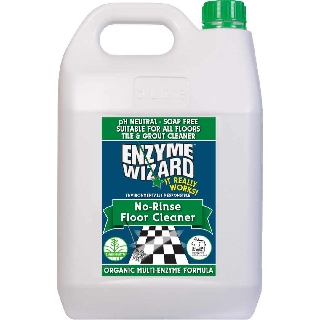 5L Enzyme Wizard Floor Cleaner – no-rinse, non-toxic enzymatic solution for safe, deep cleaning of all floor surfaces.