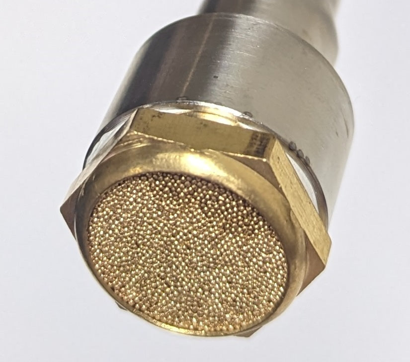 Close-up of the brass filter tip on the Extractor for 10 litre Dewar