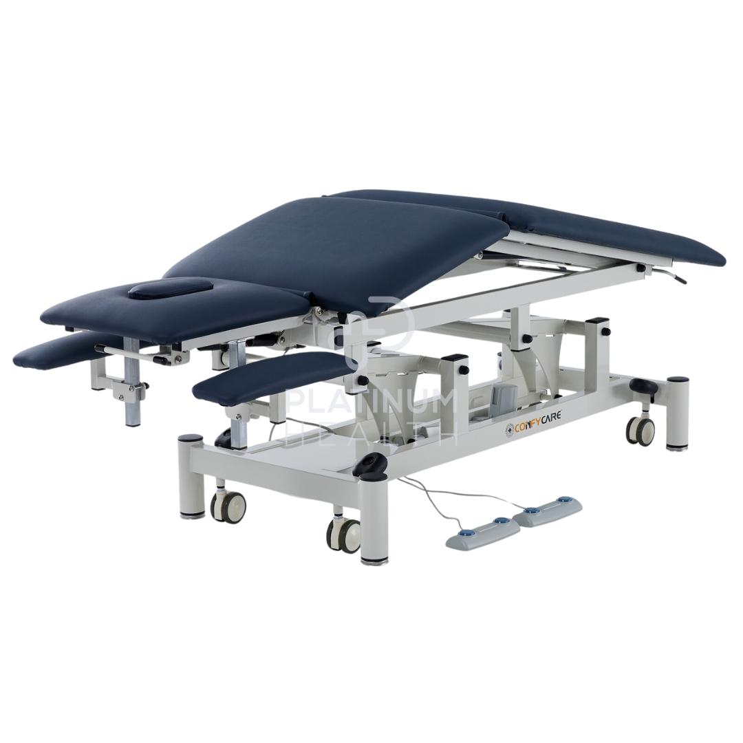 Five Section Couch With Postural Drainage Footbar (Hilo) & Footswitch (Pd) Navy Blue Each