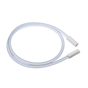 Flexible suction tubing, sterile double-wrapped, available in 1m and 3m lengths, single-use disposable design for safe airway management procedures.