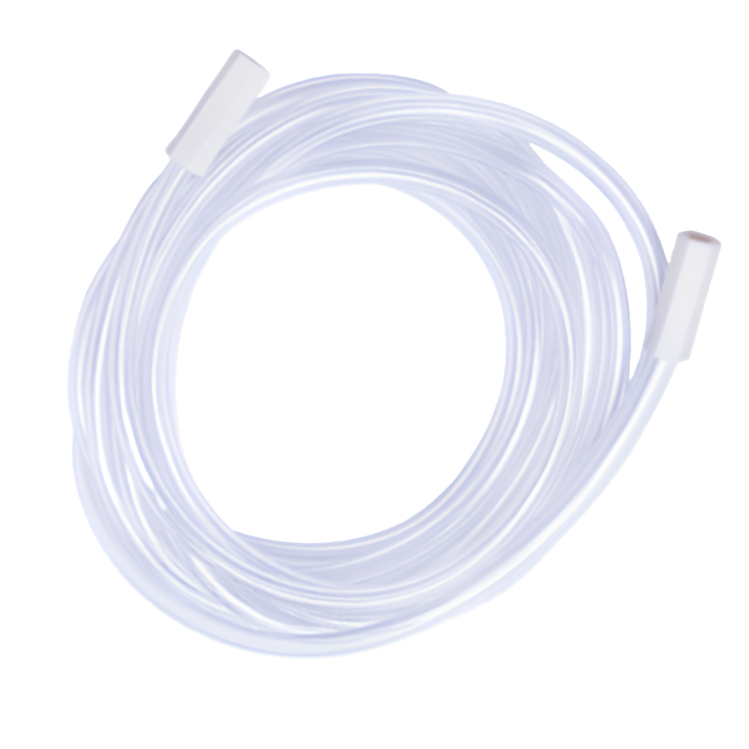 Flexible suction tubing, sterile double-wrapped, 4.5m length, single-use disposable design for safe airway management and infection control procedures.