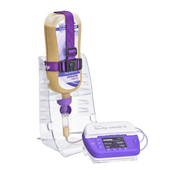 Flocare Infinity Universal Frame – portable support frame for feeding pump and bottle, with clamp system for beds, wheelchairs, and trolleys.