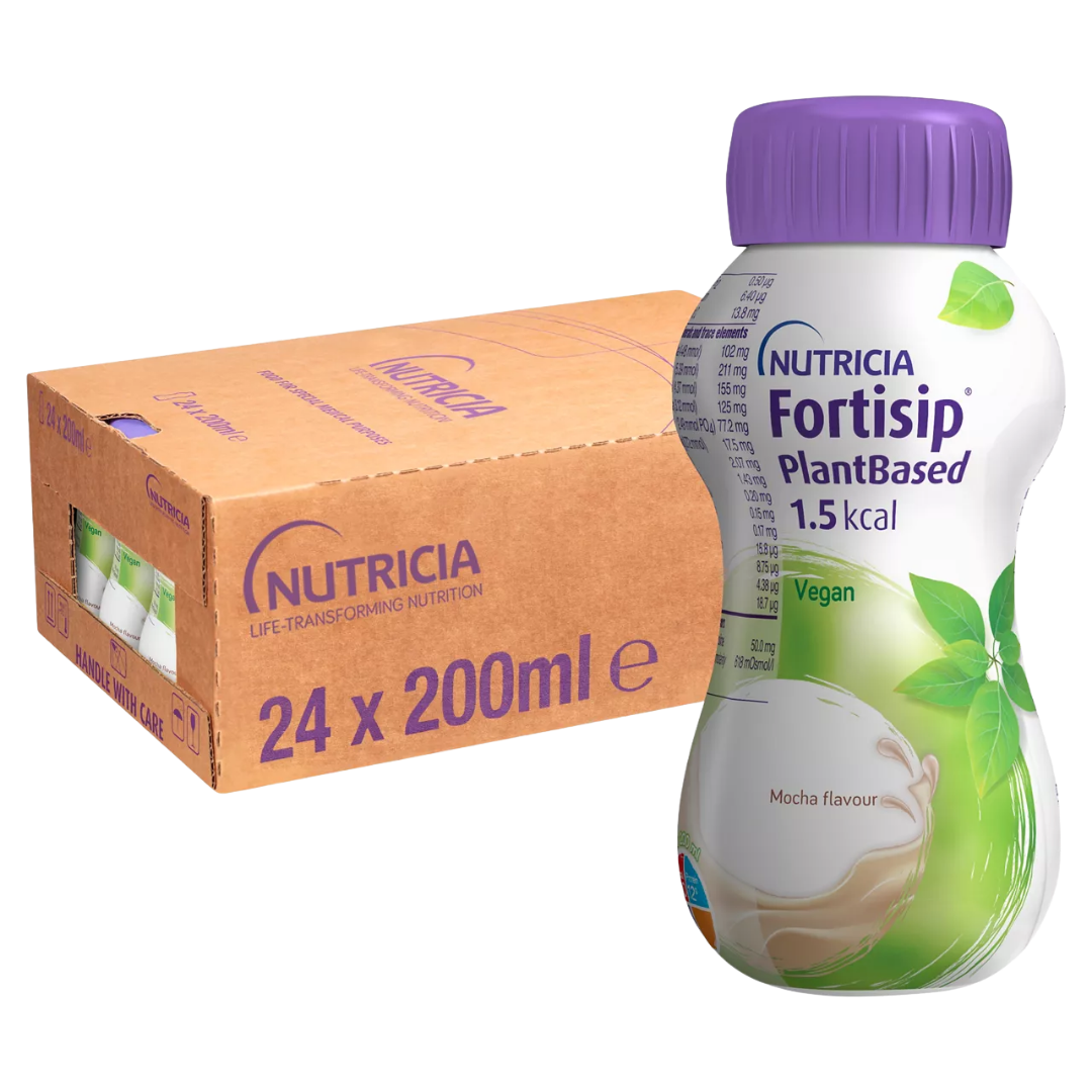 Fortisip Plant Based 200ml bottle with plant‑based protein and complete nutrition.