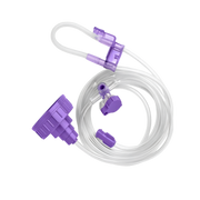 Freego Pump Giving Set with precision tubing and spike chamber designed for controlled enteral feeding delivery in clinical and home care settings.
