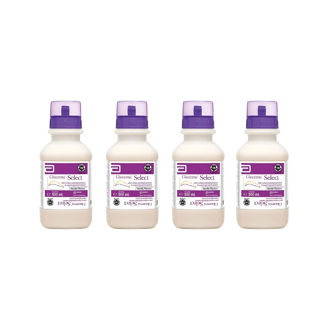 Glucerna Select Ready To Hang Vanilla 500mL enteral feeding formula.