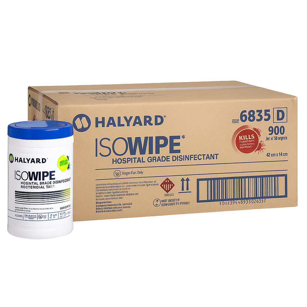 Halyard Isowipe Wipes Canister – 75 alcohol-based disinfectant wipes for medical-grade surface cleaning