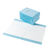 Halyard Underpads 8-Ply 39.5 x 55cm with soft top layer and waterproof backing, designed for high-absorbency protection in hospitals, aged care, and home environments.