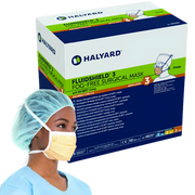 Halyard Fluidshield Level 3 Fog-Free Surgical Face Mask Orange provides maximum fluid protection with fog-free visibility for healthcare and surgical use.