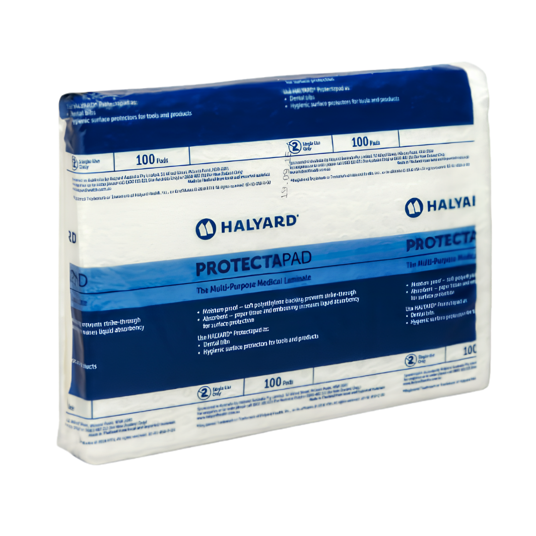 Halyard Protecta Pads 28.5 x 21.5cm Small provide compact absorbent protection for bedding and surfaces, supporting hygiene in patient and aged care settings.