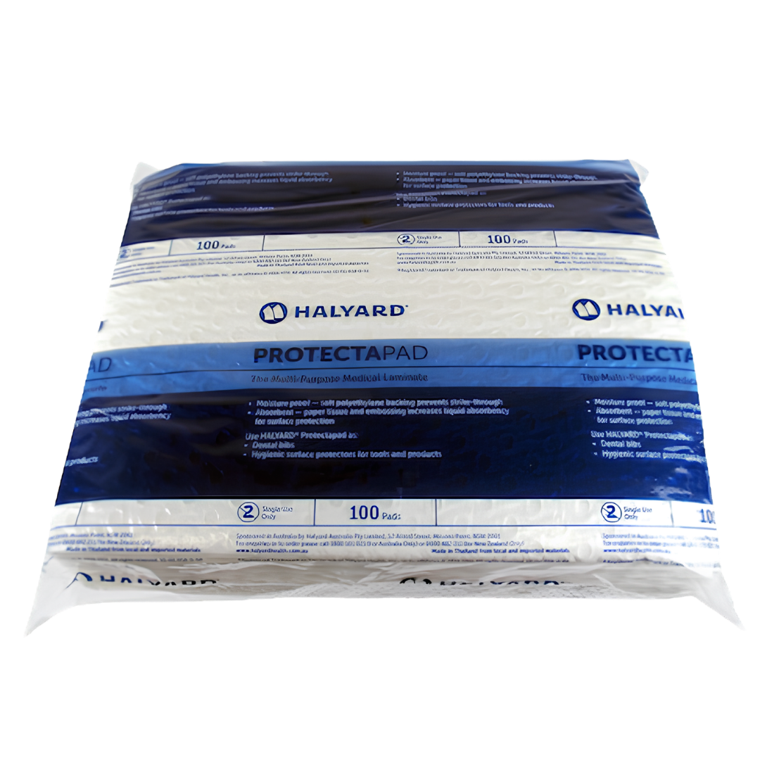 Halyard Protecta Pads 28.5 x 21.5cm Small provide compact absorbent protection for bedding and surfaces, supporting hygiene in patient and aged care settings.