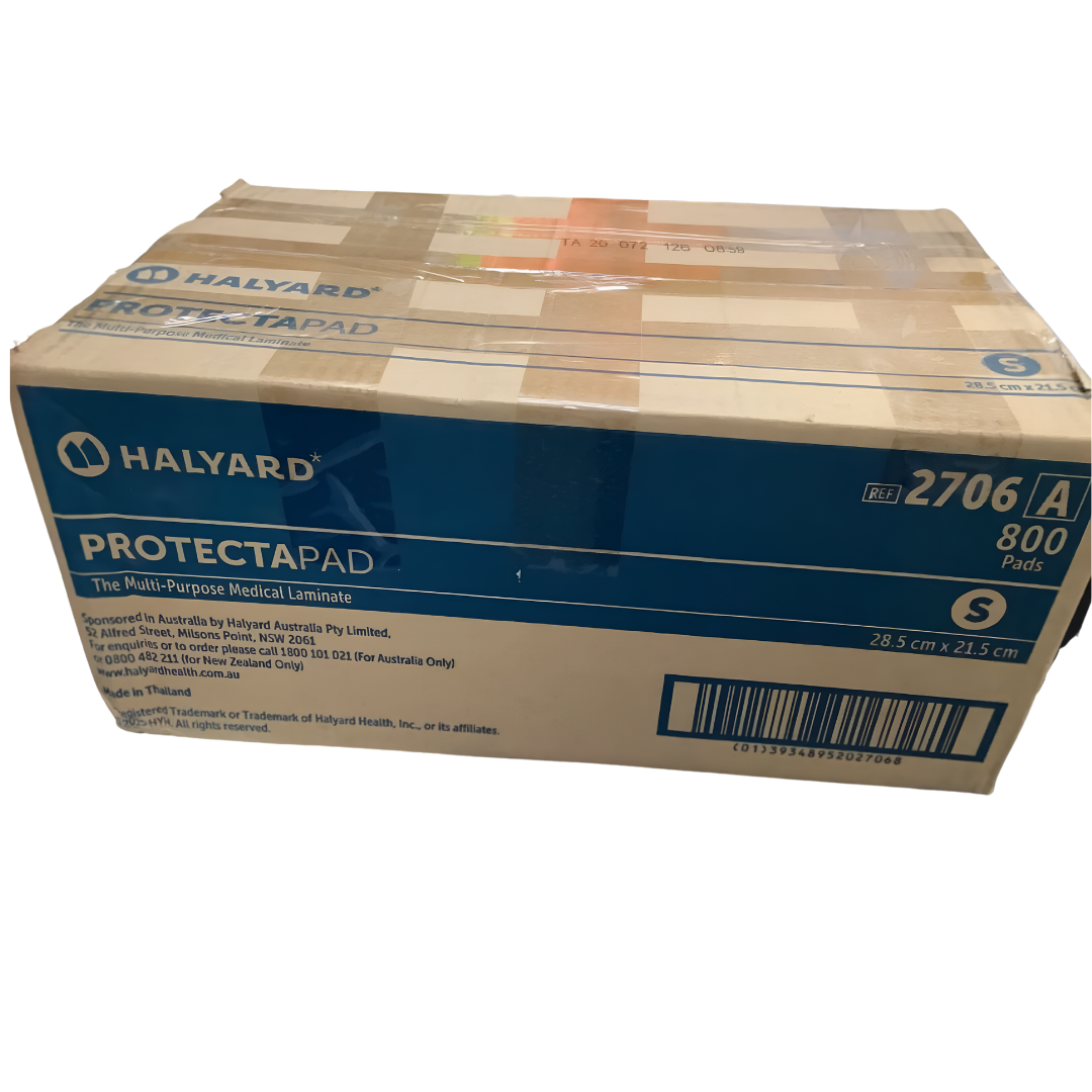 Halyard Protecta Pads 28.5 x 21.5cm Small provide compact absorbent protection for bedding and surfaces, supporting hygiene in patient and aged care settings.