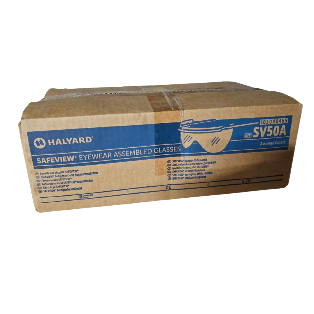 Halyard Safeview Assembled Glasses provide clear, impact-resistant eye protection with a lightweight design, ideal for healthcare, aged care, and workplace safety.